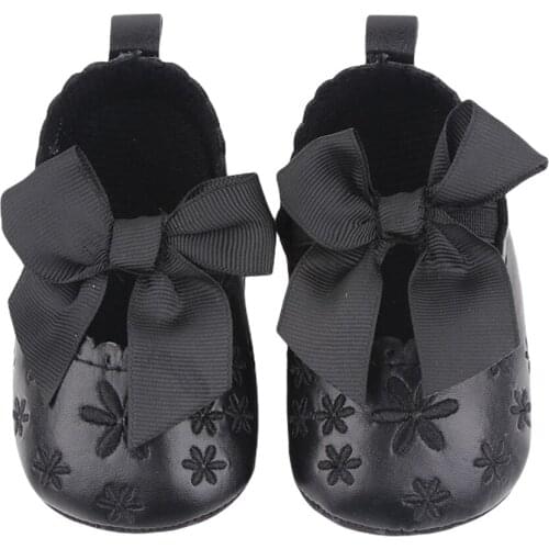 Autumn Baby Girl Bowknot Lovely Princess Shoes Infant Toddler Non-slip Flat Soft-sole Cotton Rubber Crib Fashion First Walkers