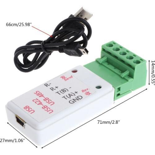 2 in 1 USB to RS422 & RS485 Converter Adapter with CH340T Support 64b Win7 Linux