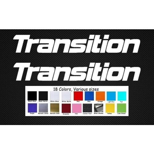 For 2Pcs Transition Bike Decals Set 2 DH MTB TR Covert Bt Blindside Freeride Dirt Car Styling