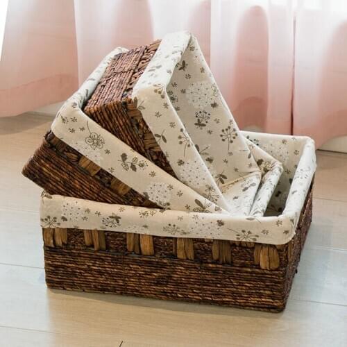 2019 NEW Home Rattan Storage Basket Woven Box Handmade Wicker Food Clothes Sundry Goods Storage Bins Storage Box