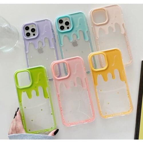 Ice Cream Candy Color Phone Case For iPhone 12 11 Pro Max X XR XS Max 7 8 Plus 12Pro Cartoon Shockproof Bumper Cases Back Cover