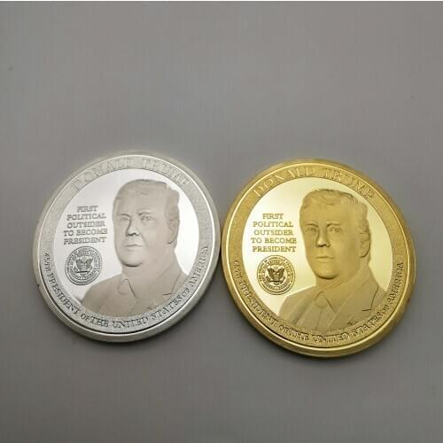Dropshipping Donald Trump 2020 Silver Gold Plated Coin Collectibles with Coin Holder USA President Original Coins Gifts for Man
