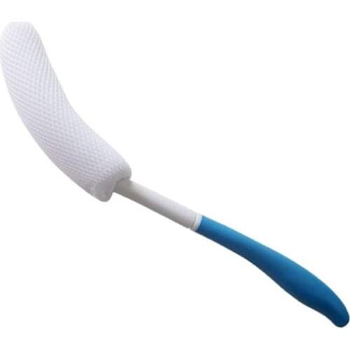 LUDA Back Shower Brush Easy-To-Reach Body Brush with Non-Slip Handle Long Curved Shower Brush Suitable for Elderly Shower
