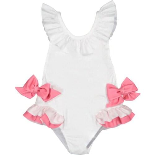 Tailored white and Pink Swimsuit