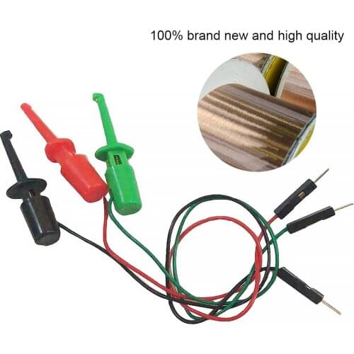 3x Hook Type Test Clip Instrumentation for Electronic Testing Transistor Tester Jumper Wires Transistor Tester