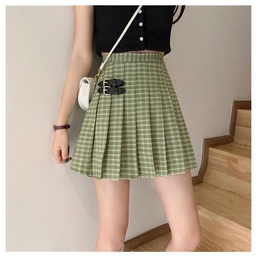 Woman Skirts Summer 2021 High Waist Pleated Short Skirt Womens Clothing Mujer Faldas Saias Mulher