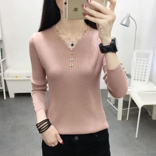 New Winter Sweater Short Paragraph V-neck Cashmere Sweater Knit Pullover Women Loose Wild Bottoming Authentic ZZ0729