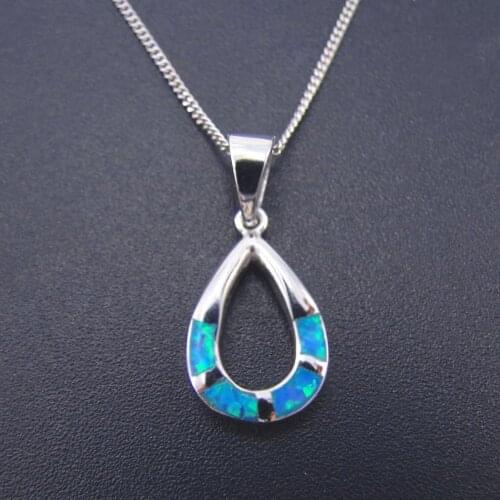 Fine Jewelry 925 Sterling Silver Opal Womens Pendant Necklace for Gift / Engagement / Party / Daily Wear