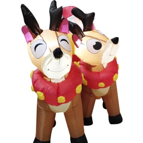 1.8M Christmas Inflatable Santa Reindeer Sled With LED Lights Outdoor Yard Lawn New Year 2021 Merry Christmas Decoration