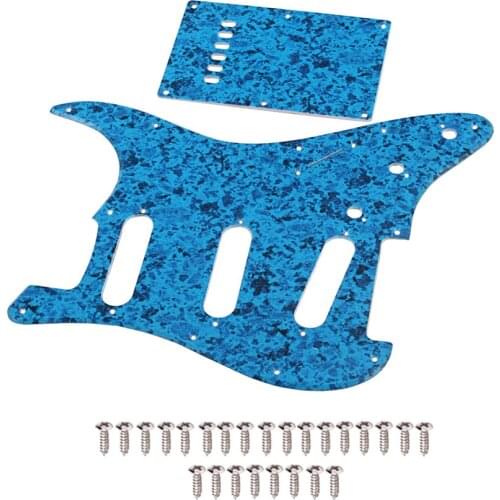 1 Set SSS 1ply Electric Guitar Pickguard Single Coil Pickup Mount Hole with Back Plate