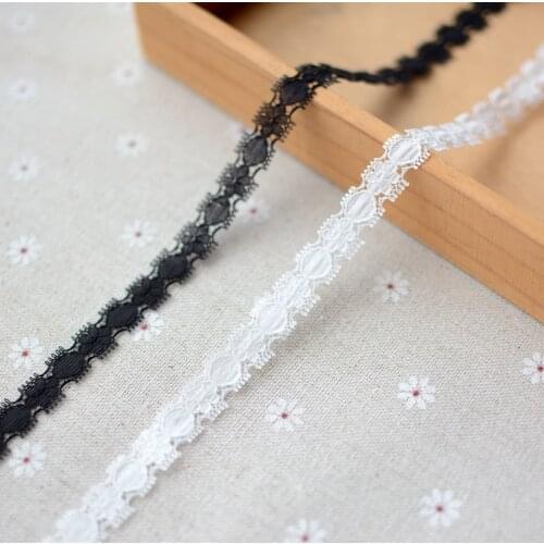 10 Meters White Black Lace Ribbon Exquisite Pretty Lace Trims Fabric DIY Garment Accessories 13mm