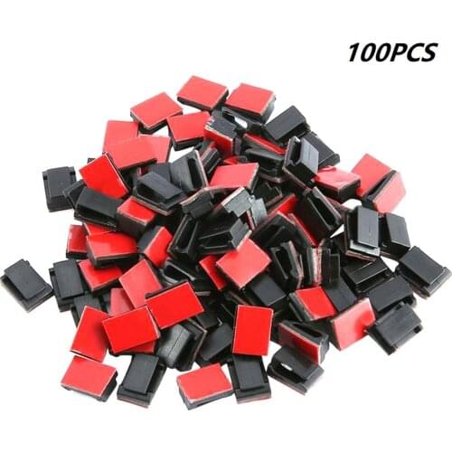 100 pcs Self Adhesive Cable Clips Wire Holder Clamps Car Data Cable Organizer Wire Management Cord Tie Holder Fixed Clips