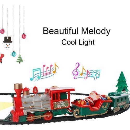 22PCS Christmas Train Childrens Toys Electric Track Train Lights Music Christmas Train New Year Gifts for kids
