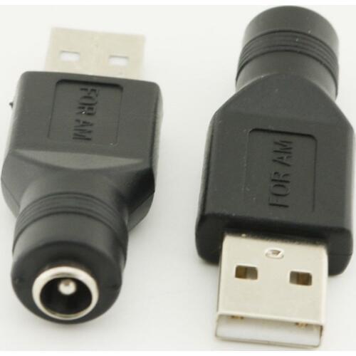3pcs USB 2.0 A Male To 5.5mm x 2.1mm Female 5V DC Power Supply Adapter Connector