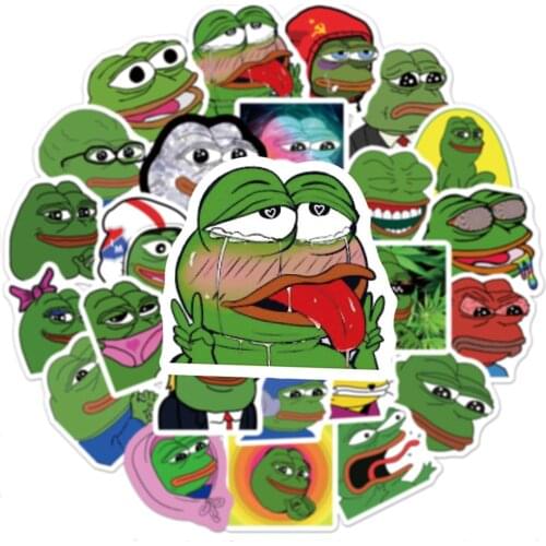 50Pcs/Set Spoof Pepe Sad Frog Cartoon Graffiti Stickers For Laptop Refrigerator Motorcycle Skateboard Scrapbook Toy Gift