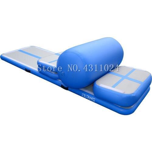 Free Shipping 6 Pieces (4 air track+1 roller+1 pump) Inflatable Tumbling Mat Airtrack Training Set For Home Use Sealed Air Track