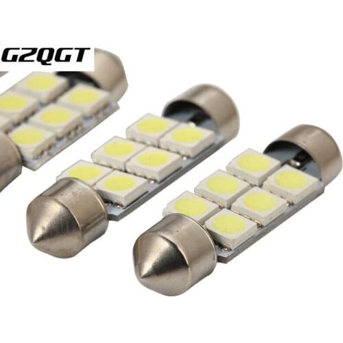 10pcs 31 36 39 41 mm festoon led C5W C10W led car light SV8.5 6smd 5050 Interior Dome auto Signal Lamp White/Crystal blue/pink