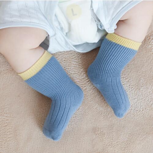 Newborn Infant Cotton Long knit Socks Boys Girls Spring Autumn Kids Toddler Cute Funny Color Block Warm Sock Baby Accessories
