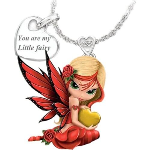 Exquisite Elegant Fashion Beautiful Girl Resin Pendant Necklace Fashion Flower Butterfly Fairy Necklace Personality PRINCESS