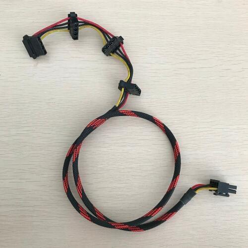 IDE Molex Power Supply Cable Cord Tt TR2 RX 850W ATX MOD 8Pin to 4Pin 18AWG Wire Nylon Net Total 80cm for PC DIY