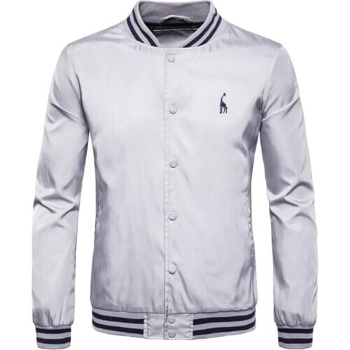 2020 Fashion Giraffe Brand Baseball Jacket Men Casual Stand Collar Bomber Jacket Waterproof Sporting Mens Jackets US Size
