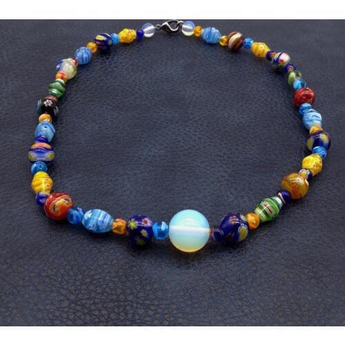 Fashion wheel Millefiori Murano Glass Necklace,Fashion Necklace 6-14mm