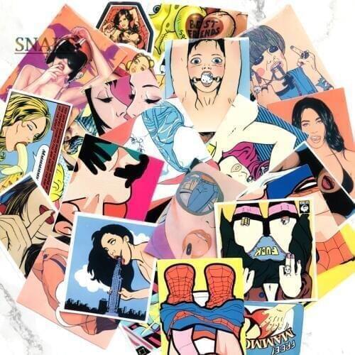 NEW 50pcs/lot Sexy girl pinup girl DIY car-styling Stickers on Suitcase Laptop Vinyl autocollant Bomb JDM motorcycle Accessories