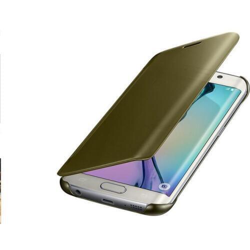 Clear View Cover For Samsung GALAXY S6 Edge plus/ s7 / s7 edge Mirror Screen Flip Leather Capa Para Protector intelligent chip