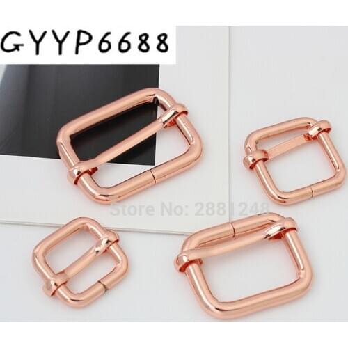 10-30pcs 6 colors 16mm 20mm 26mm 33mm Rose gold Slider buckle DIY Belt Ribbon Roll Buckle Strap Adjuster Tri-glide Buckle