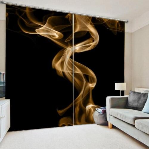 Customized size Luxury Blackout 3D Window Curtains For Living Room black curtains art lines curtain