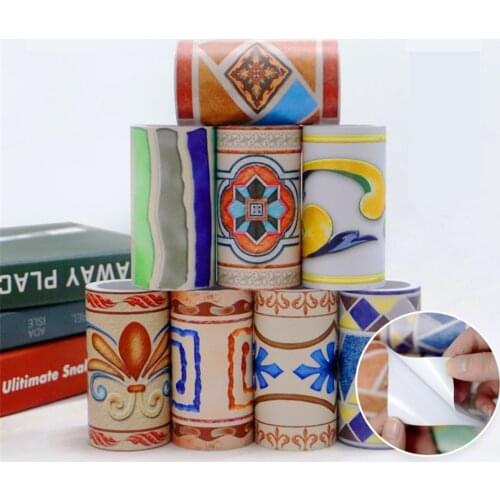 PVC Self-adhesive Waterproof 3D Border Sticker European Style Wallpaper Wall Waistline Decal Kitchen Bathroom Decor Wall Sticker