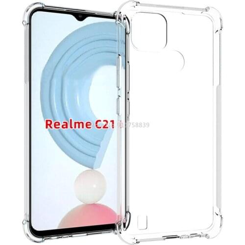 For Oppo Realme C21 Case Silicone Back Case On For Realme C21 Cover C 21 Luxury Clear Transparent Shockproof Phone Coque Shell