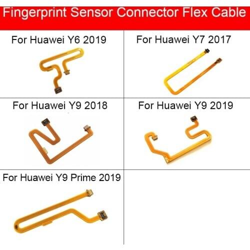 Fingerprint Sensor Scanner Touch ID Connect For Huawei Y6 Y7 Y9 Prime 2017 2018 2019 Home Return Sensor Flex Ribbon Repair Parts