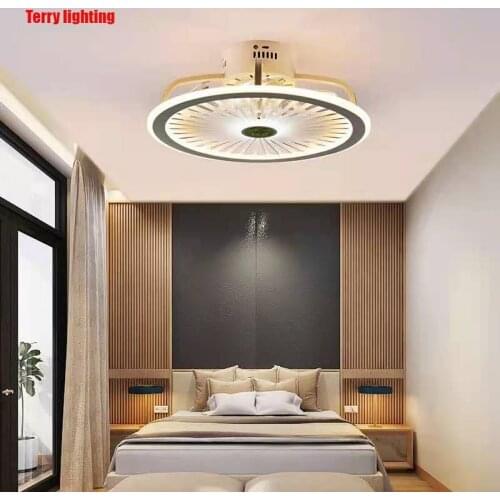Modern intelligent ceiling fan creative remote LED lamp bedroom living room dining room controller 3-color led ceiling fan lamp