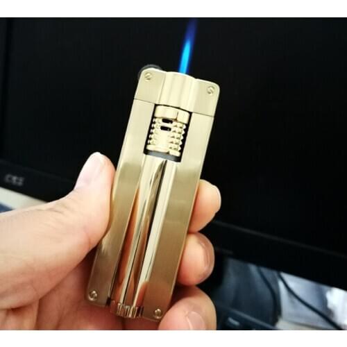 Jet Grinding Wheel Lighter Metal Butane Gas Flint Torch Turbo Lighter Fixed Fire Windproof Cigar Cigarette Lighter Mens Gifts