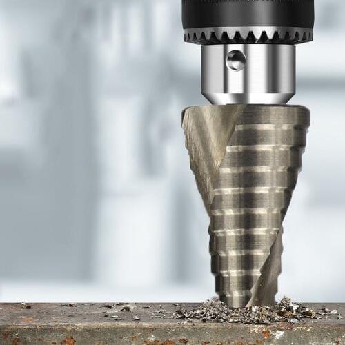 4-12/20/32mm HSS Step Cone Drill Bit Spiral Grooved Center Drill Tool for Meter Wood Steel Drill