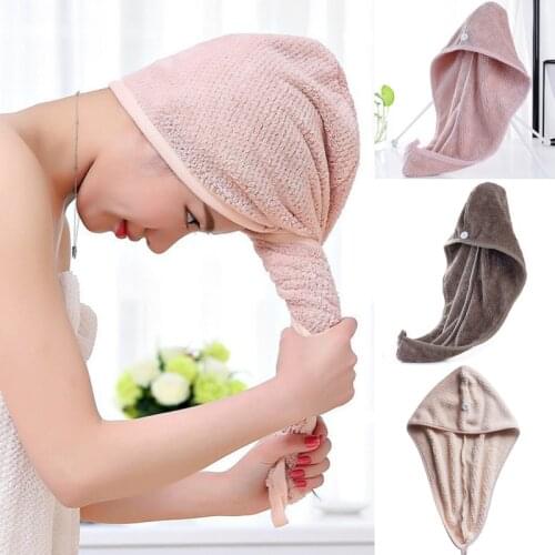 Thick Quick Magic Microfiber Hair Fast Drying Dryer Towel Bath Wrap Hat Quick Cap Turban Dry Turban Upgraded Models 3 Colors