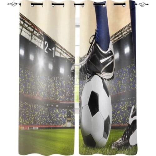 Love Sports Game Room Curtains Living Room Bedroom Study Decoration Football Blackout Curtains
