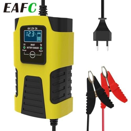 6V/12V 2A Car Motorcyle Battery Charger Multiple Protection Intelligent Pulse Repair Battery-Charger 3-Stage Automatic Charging