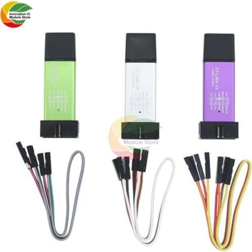 ST-Link V2 Shell Programming Unit Mini STM8 STM32 Emulator Downloader with DuPont Cable (Random Color)