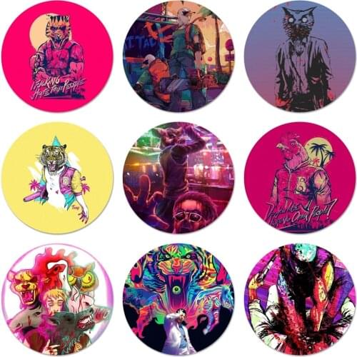 Hotline Miami Number on Steam Owl Icons Pins Badge Decoration Brooches Metal Badges For Clothes Backpack Decoration