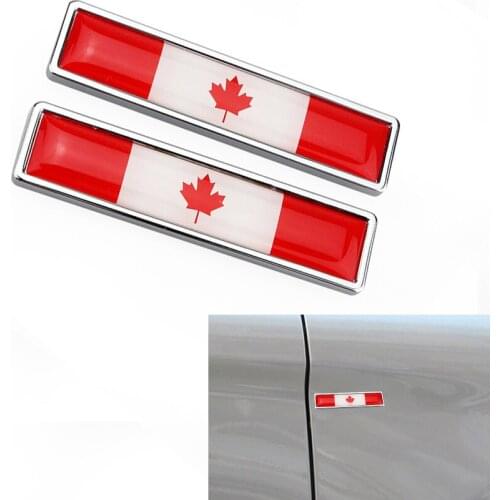 1Pair 3D Metal Car Stickers Canada National Flag Auto Body Trunk Badge Motorcycle Personality Decoration Car Accessories Sticker