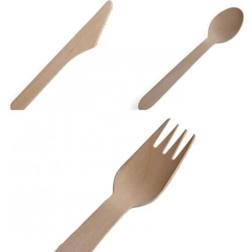 10/100 pcs Disposable wood wooden utensils rustic wedding party party tableware set shower cutlery