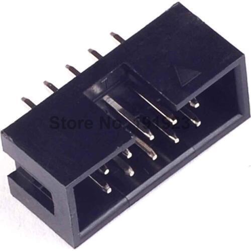 100PCS DC3 10P 2x5P Male Box Header PCB IDC Socket