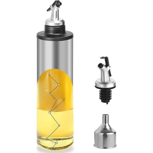 22 Oz/650Ml Glass Olive Oil Dispenser Bottle, Capacity Oil & Vinegar Cruet Clear Glass Dispenser Bottle Oil Container CNIM Hot