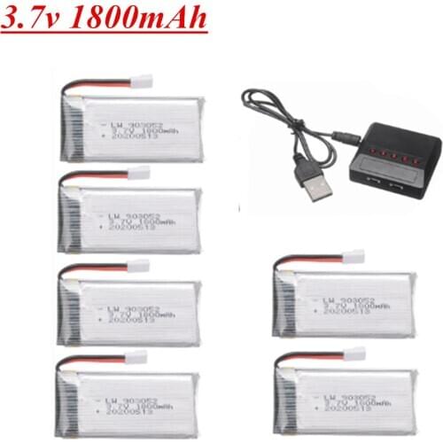 3.7v 1800mAh lipo Battery Charger for KY601S SYMA X5 X5S X5C X5SC X5SH X5SW M18 H5P RC Drone Parts 3.7v Battery xh2.54 plug