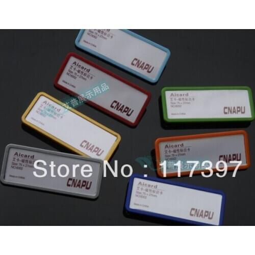 75X27 mm High Quality Acrylic Name Badge Safe Pin 20 pcs/lot