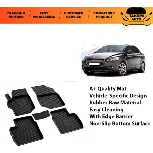 Black Color Rubber 4D Car Mats 98% Compatible For Peugeot 3008 301 Bipper Partner 2 Tepee Rifter 3008 GT LINE