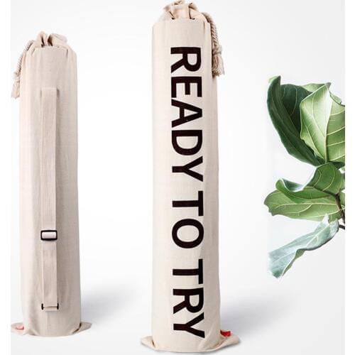 Cotton Linen Yoga Mat Cover Storage Bag Casual Exercise Fitness Carrier Practical Portable Case with Shoulder Gym Adjustable