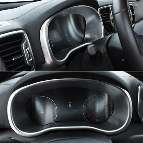 For Kia Sportage 2017 2018 QL LHD Navi Dash Frame Cover Instrument Gauge Panel Chrome Molding Trim Center Console Interior Bezel